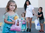 Penelope Disick is every bit the princess as she dons  Elsa from Frozen costume while with Kourtney Kardashian and big brother Mason