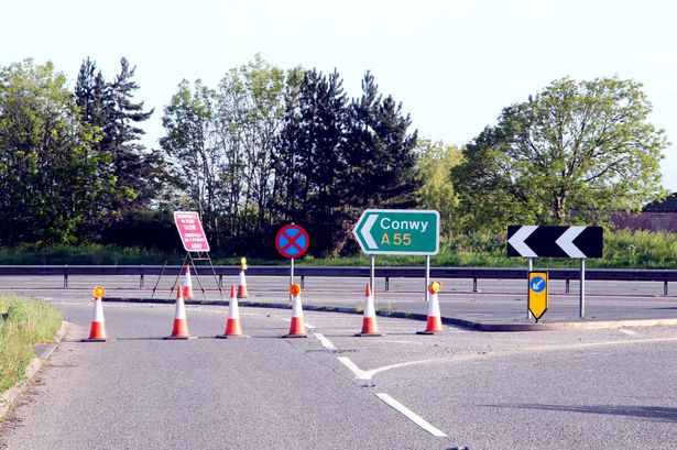 A55 shut overnight in Conwy and Denbighshire