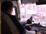 Chinese bus driver caught using his FOOT to steer so he could play games on his phone