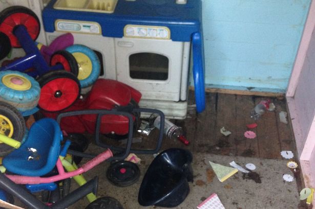 Yobs urinate on kids' toys at Denbighshire school