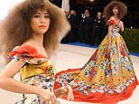 Zendaya wears a dress printed with birds to the Met Gala