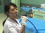 Chinese surgeon inserts tiny camera down her OWN throat