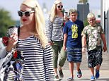 Gwen Stefani star stripes boys trampoline playdate