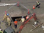 Worker trapped Melbourne road trench collapse rescue