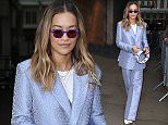 Rita Ora shows rocks polka dot suit for Radio 1 appearance