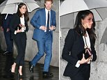 Meghan Markle wears a tailored suit to black tie event