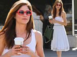 Selma Blair grabs coffee in tank top and skirt in LA