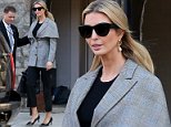Ivanka Trump heads out to work in a gray plaid coat