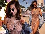 Devin Brugman wears skimpy fishnet dress as she attends Coachella