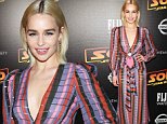 Emilia Clarke stuns in bright dress with deep plunging neckline at Solo's New York City screening