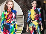 Dua Lipa draws inspiration from Gigi Hadid as she dons wild multicolored jumpsuit for NYC outing