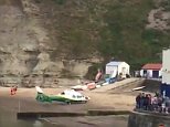 Child is rushed to hospital with head injuries after cliff collapse in North Yorkshire