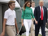 Barron Trump joins his parents for flight back to DC as he prepares to start school