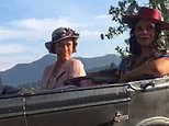 Keeley Hawes grins as she's greeted by excited fans while filming new series of The Durrells